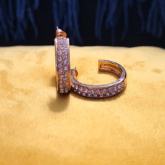 NWOT Crystal Hoop Earrings